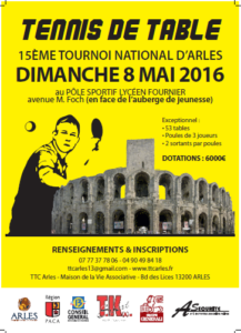 Affiche Tournoi National Arles 2016